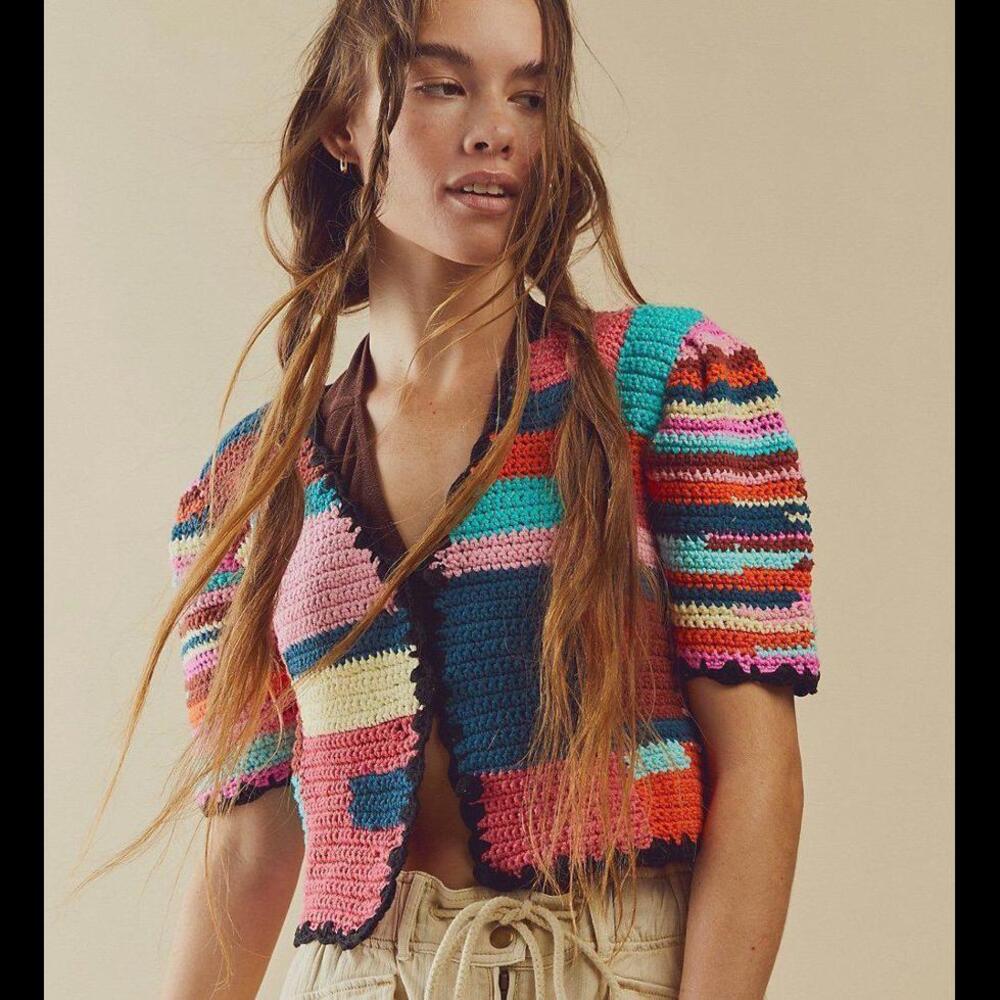 TACH Tini Crochet Cropped Cardigan